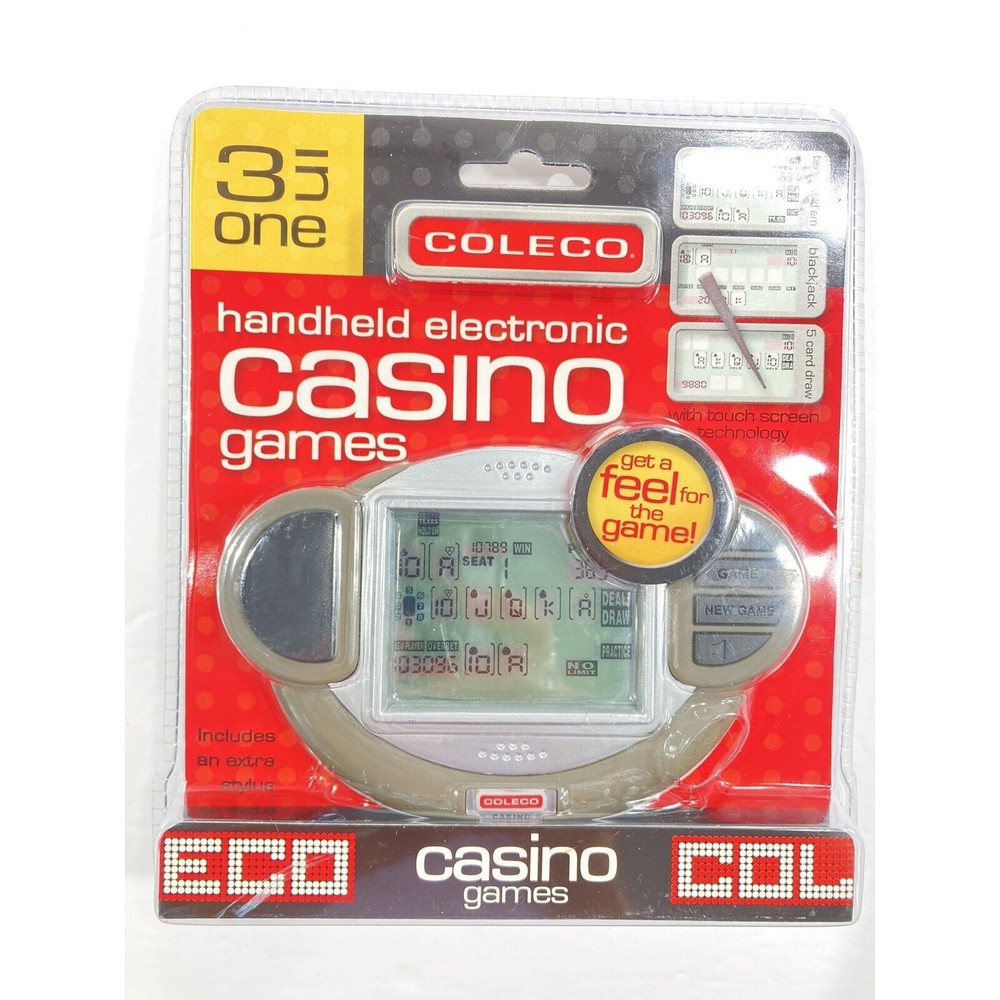 Coleco Casino Games 3 in 1 Handheld Electronic LCD TV Plug n Play 2006 Sealed